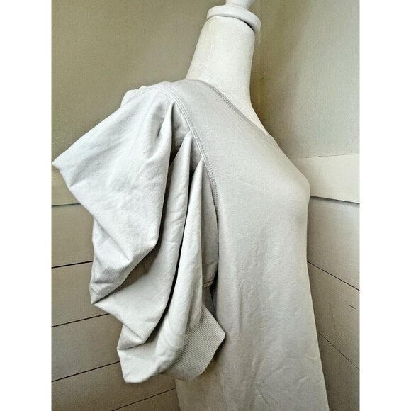 Sundays Light‎ Gray Top w/ Ruffled Stylish Sleeves Women's Size 2 Casual Chic - Picture 5 of 9